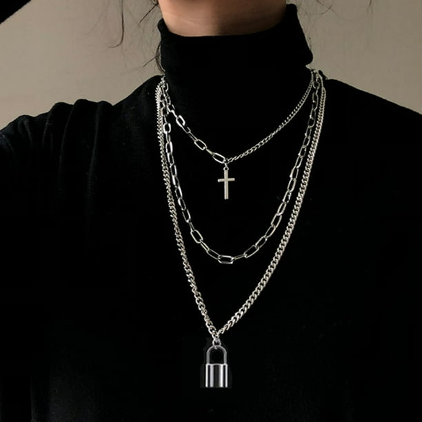 Fashion Unisex Multilayer Hip Hop Long Chain Necklace For Women Men Jewelry Gifts Key Cross Pendant Fashion Unisex Multilayer Hip Hop Long Chain Necklace For Women Men Jewelry Gifts Key Cross Pendant
